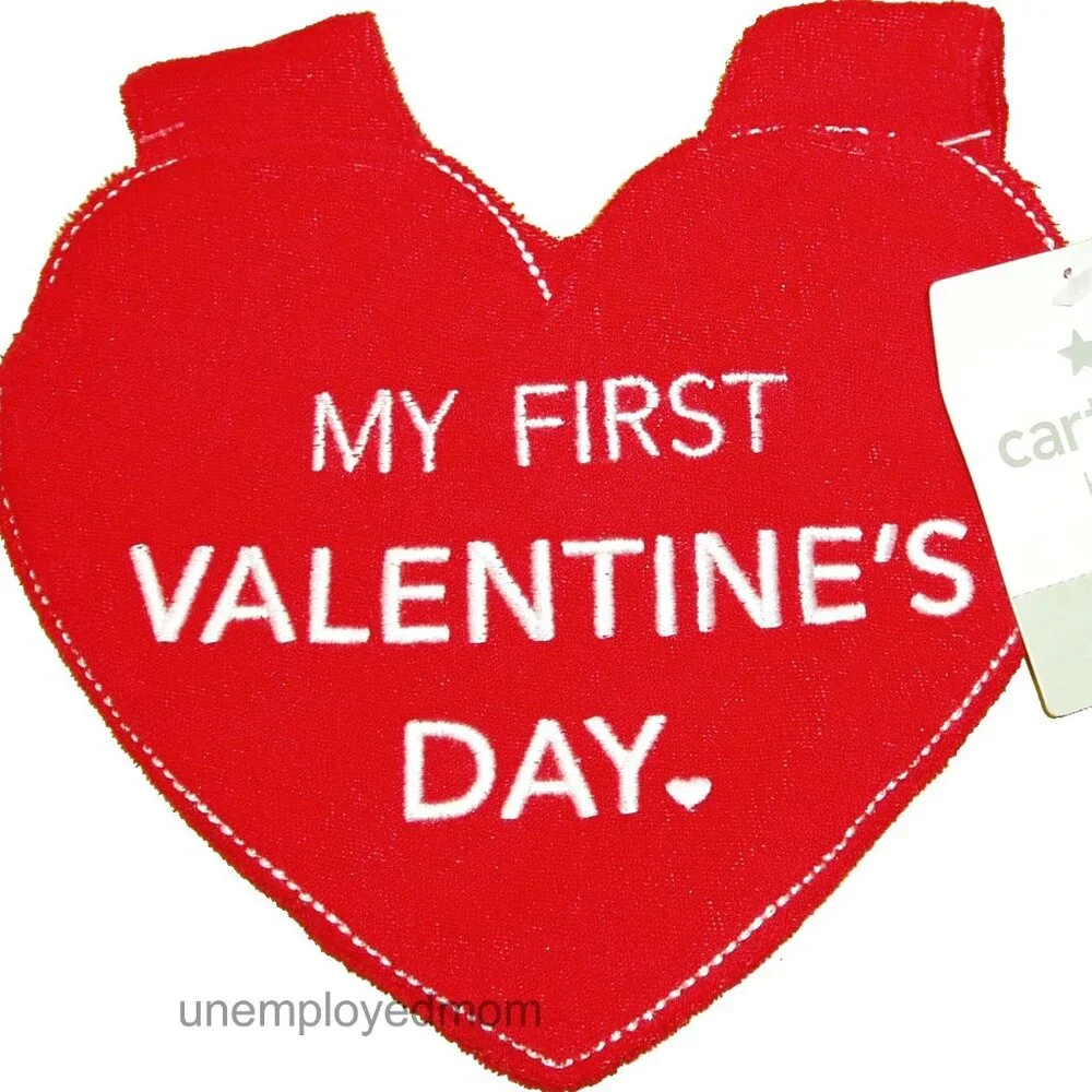 Baby Bib My First Valentine's Day Heart Shaped Holiday 1st Boys Girls Infants